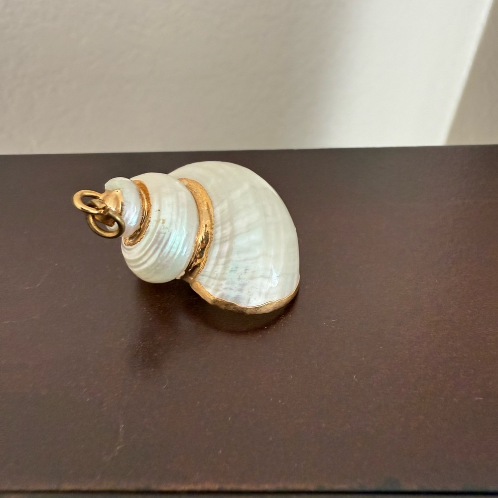 Shell pendant with gold accent